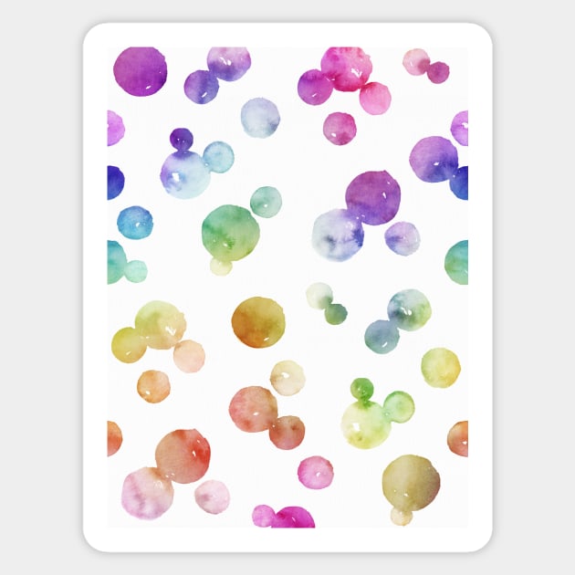 Rainbow Bright Pastel Watercolor Drops and Bubbles Sticker by podartist